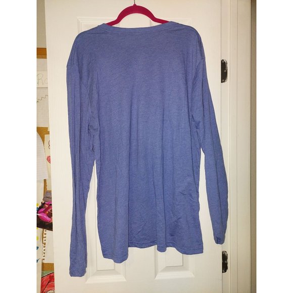 Next Level Blue XL Long Sleeve Leopard Print Long Sleeve Long T-Shirt - Picture 3 of 3